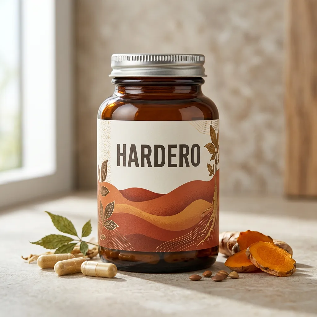 Hardero men's health food supplement 60 capsules dark navy bottle